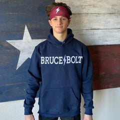 "BRUCE BOLT" Hoodie - Navy/White
