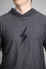 SuperSoft BOLT Short Sleeve Hoodie - Charcoal