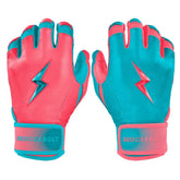 Max Clark Signature Series Short Cuff Batting Gloves - Pink/Teal
