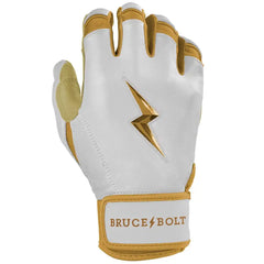 Gold Series Short Cuff Batting Gloves - White/Gold