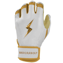 Gold Series Short Cuff Batting Gloves - White/Gold