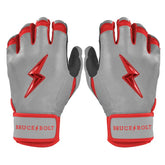 Grey Series Short Cuff Batting Gloves - Red