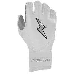 Chrome Series Long Cuff Batting Gloves - White