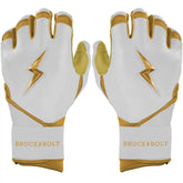 Gold Series Long Cuff Batting Gloves - White/Gold