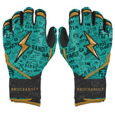 King of JUCO Creator Series Long Cuff Batting Gloves - Mint/Black