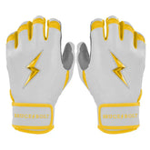Chrome Series Short Cuff Batting Gloves - Yellow
