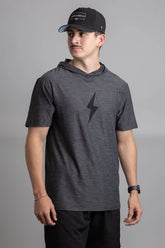 SuperSoft BOLT Short Sleeve Hoodie - Charcoal