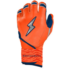 Max Clark Signature Series Long Cuff Batting Gloves - Navy/Orange