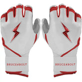 Chrome Series Long Cuff Batting Gloves - Red