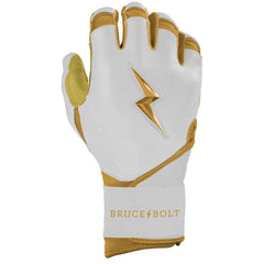 Gold Series Long Cuff Batting Gloves - White/Gold