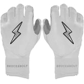 Chrome Series Long Cuff Batting Gloves - White