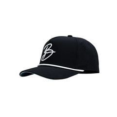 "Flying B" Pre-Curved Golf Rope Hat - Black
