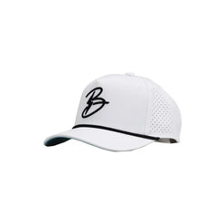 "Flying B" Pre-Curved Golf Rope Hat - White