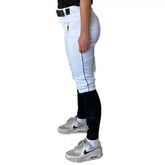 Premium Pro Softball Knicker Pant w/ Piping - White/Black
