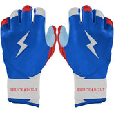 Bear Series Long Cuff Batting Gloves - Red, White & Blue