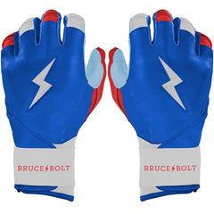 Bear Series Long Cuff Batting Gloves - Red, White & Blue