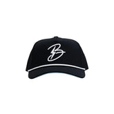 "Flying B" Pre-Curved Golf Rope Hat - Black