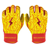 Harrison Bader Signature Series Short Cuff Batting Gloves - Flames
