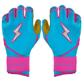 Harrison Bader Signature Series Long Cuff Batting Gloves - Blue/Pink