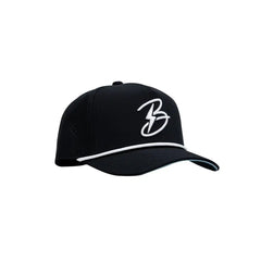 "Flying B" Pre-Curved Golf Rope Hat - Black