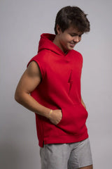 BOLT Sleeveless Hoodie - Red/Red Bolt
