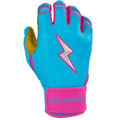 Harrison Bader Signature Series Short Cuff Batting Gloves - Blue/Pink