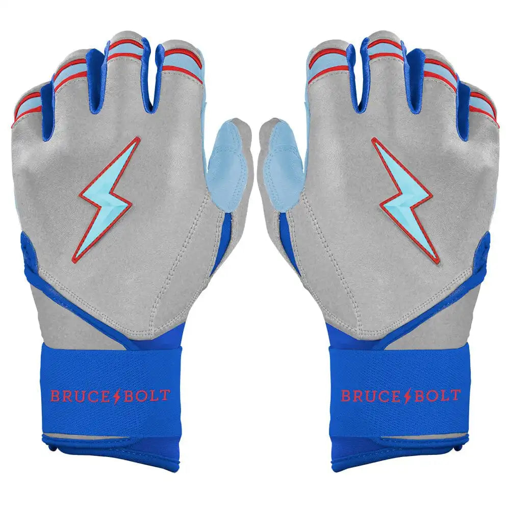 James Outman Signature Series Long Cuff Batting Gloves - Metallic Silver