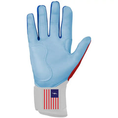 Bear Series Long Cuff Batting Gloves - Red, White & Blue