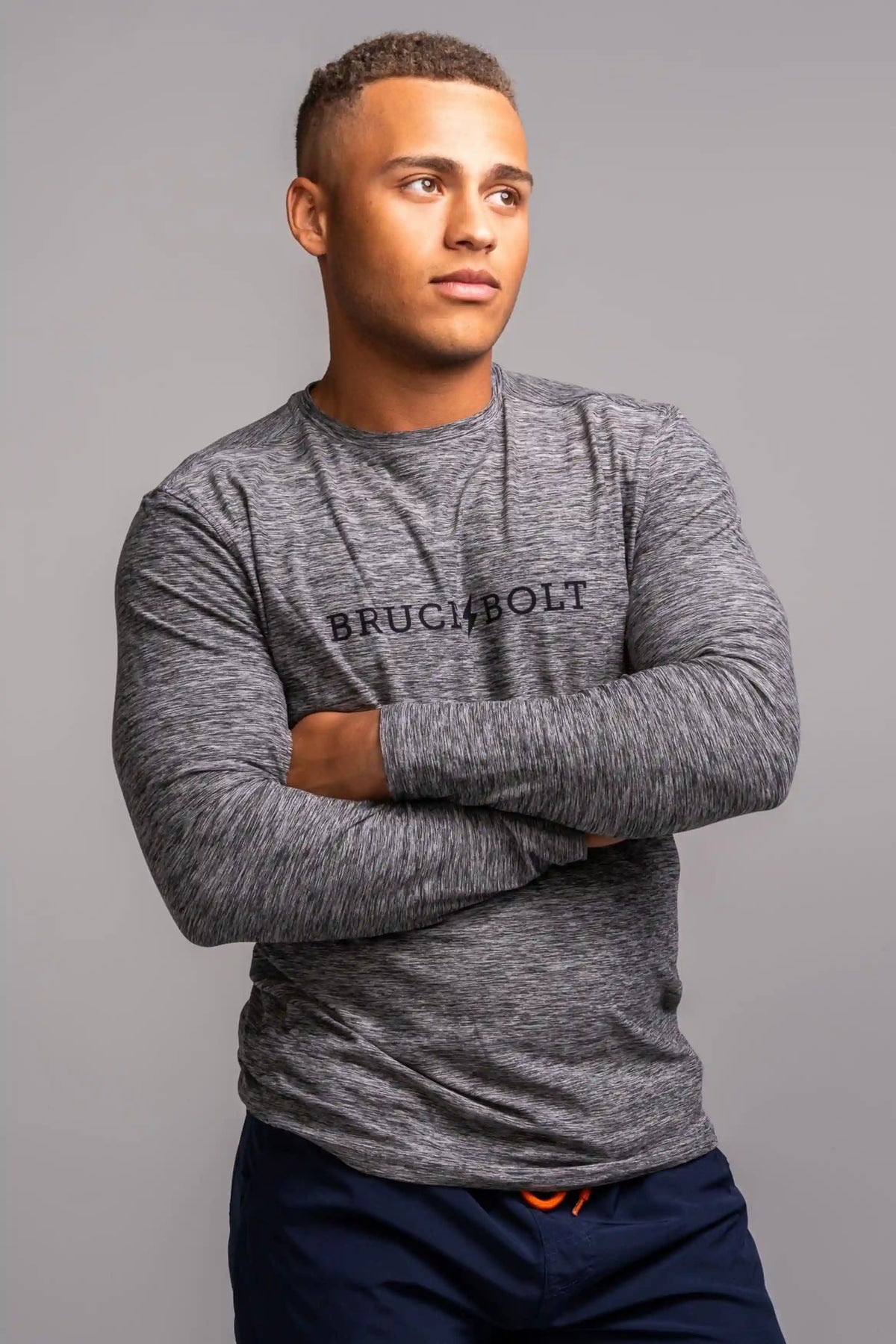 SuperSoft "BRUCE BOLT" Long Sleeve Shirt - Grey