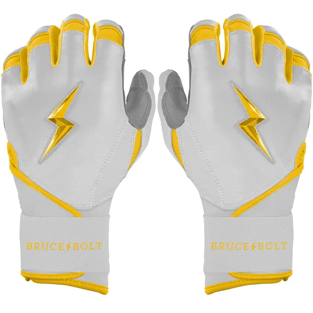 Chrome Series Long Cuff Batting Gloves - Yellow