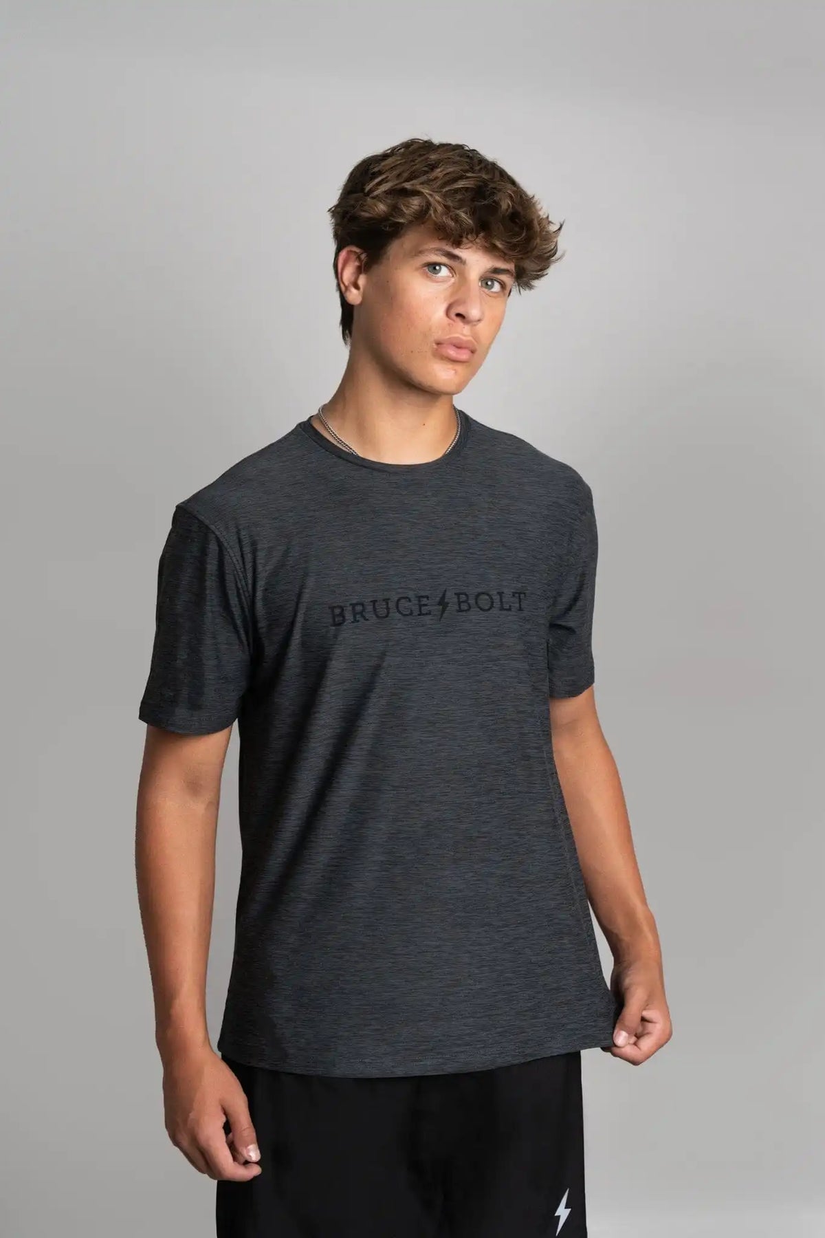 SuperSoft "BRUCE BOLT" Short Sleeve Shirt - Charcoal
