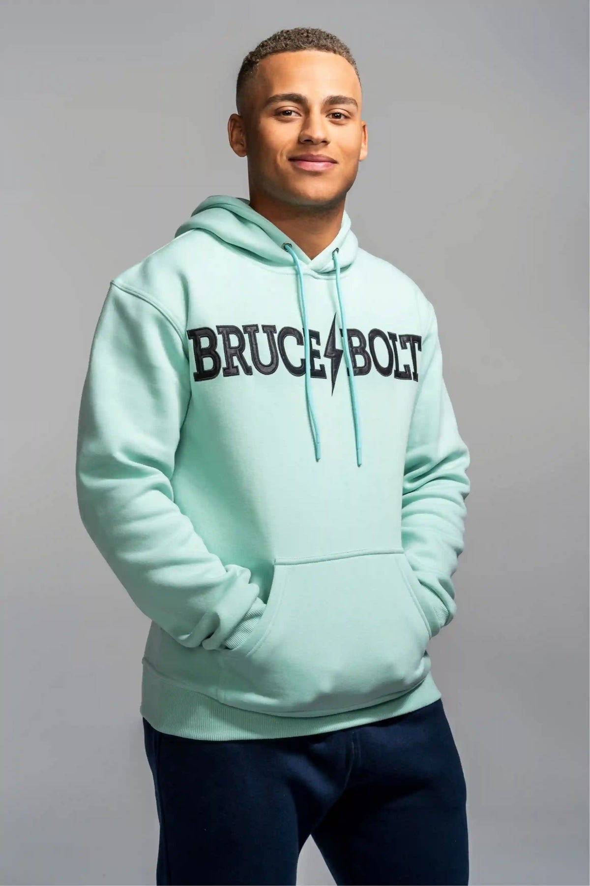 "BRUCE BOLT" Hoodie - Mint Green/Black