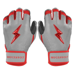 Grey Series Short Cuff Batting Gloves - Red