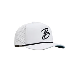 "Flying B" Pre-Curved Golf Rope Hat - White