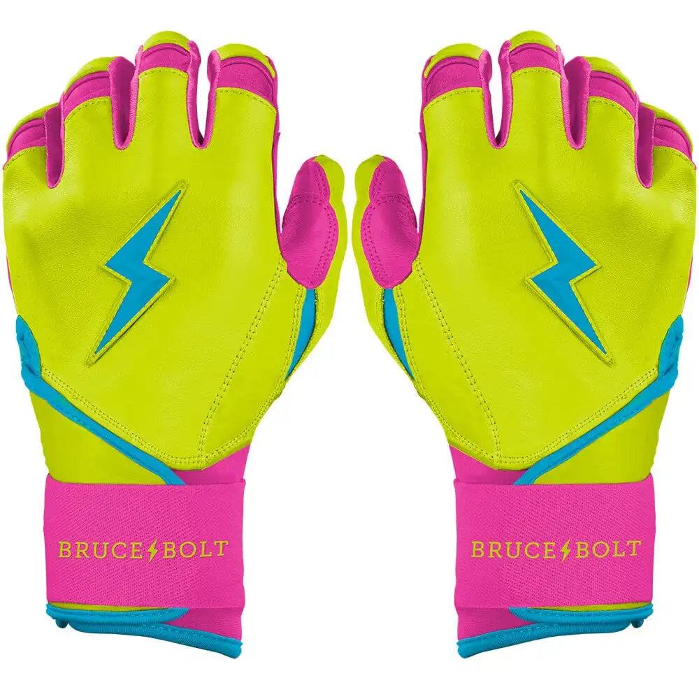 Bear Series Long Cuff Batting Gloves - Caribbean Yellow