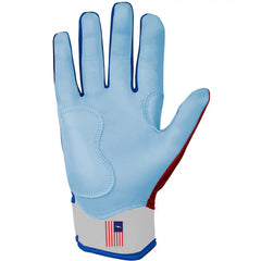 Bear Series Short Cuff Batting Gloves - Red, White & Blue