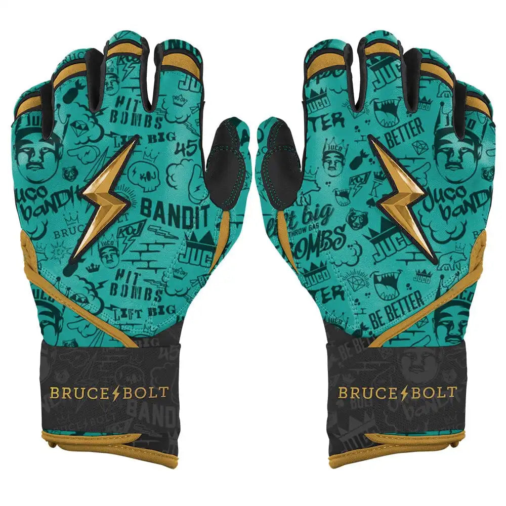King of JUCO Creator Series Long Cuff Batting Gloves - Mint/Black