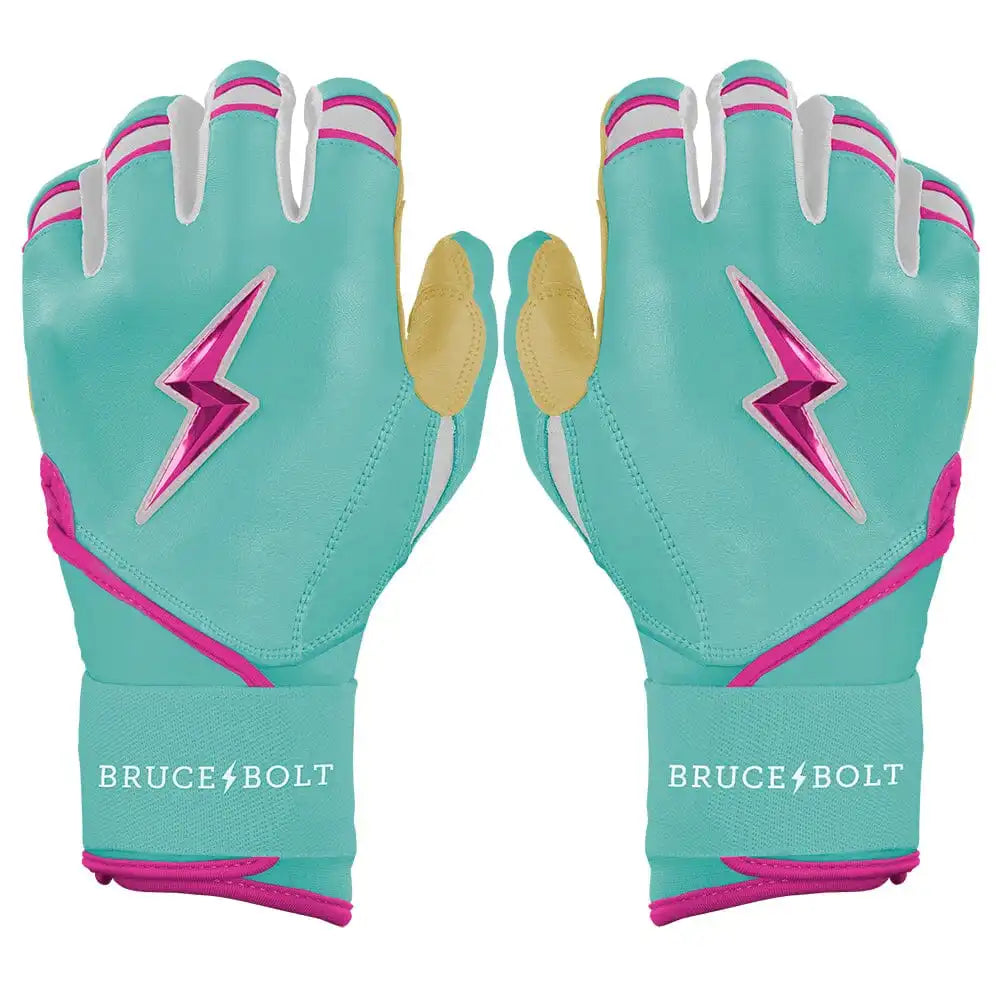 Fernando Tatis Jr. Signature Series Long Cuff Batting Gloves - Mint/Pink