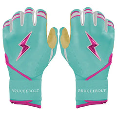 Fernando Tatis Jr. Signature Series Long Cuff Batting Gloves - Mint/Pink