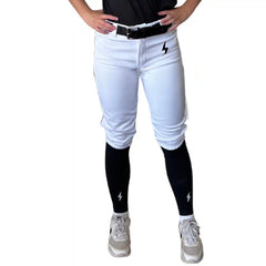 Premium Pro Softball Knicker Pant w/ Piping - White/Black