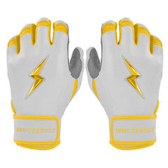 Chrome Series Short Cuff Batting Gloves - Yellow