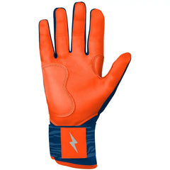Max Clark Signature Series Long Cuff Batting Gloves - Navy/Orange