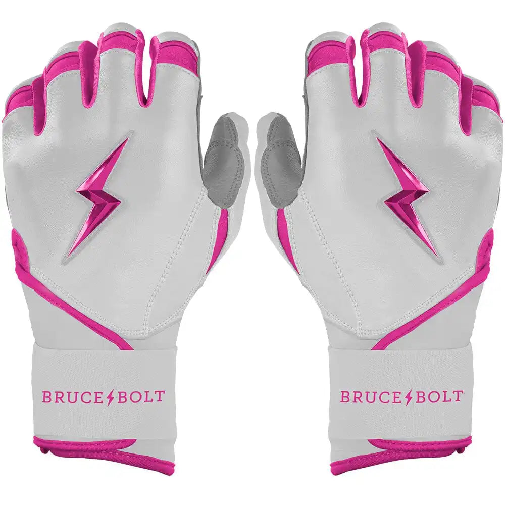 Chrome Series Long Cuff Batting Gloves - Pink