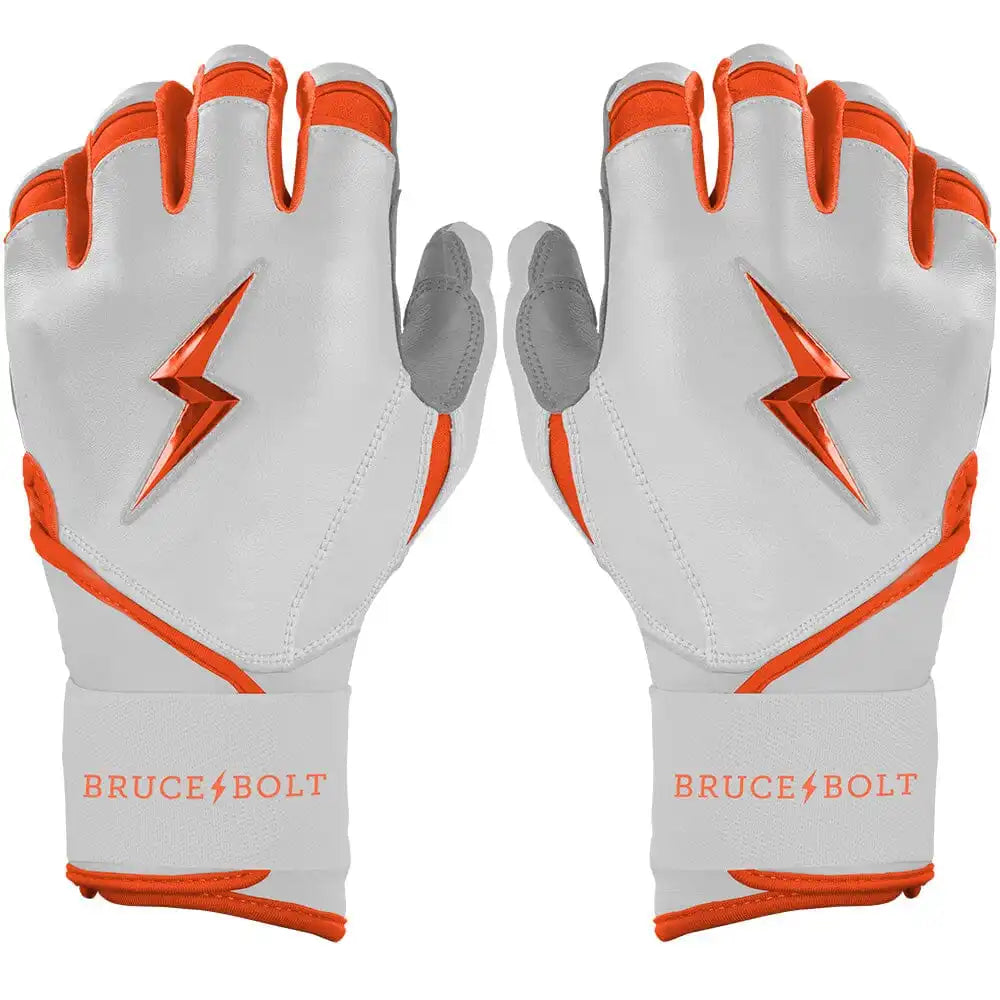 Chrome Series Long Cuff Batting Gloves - Orange