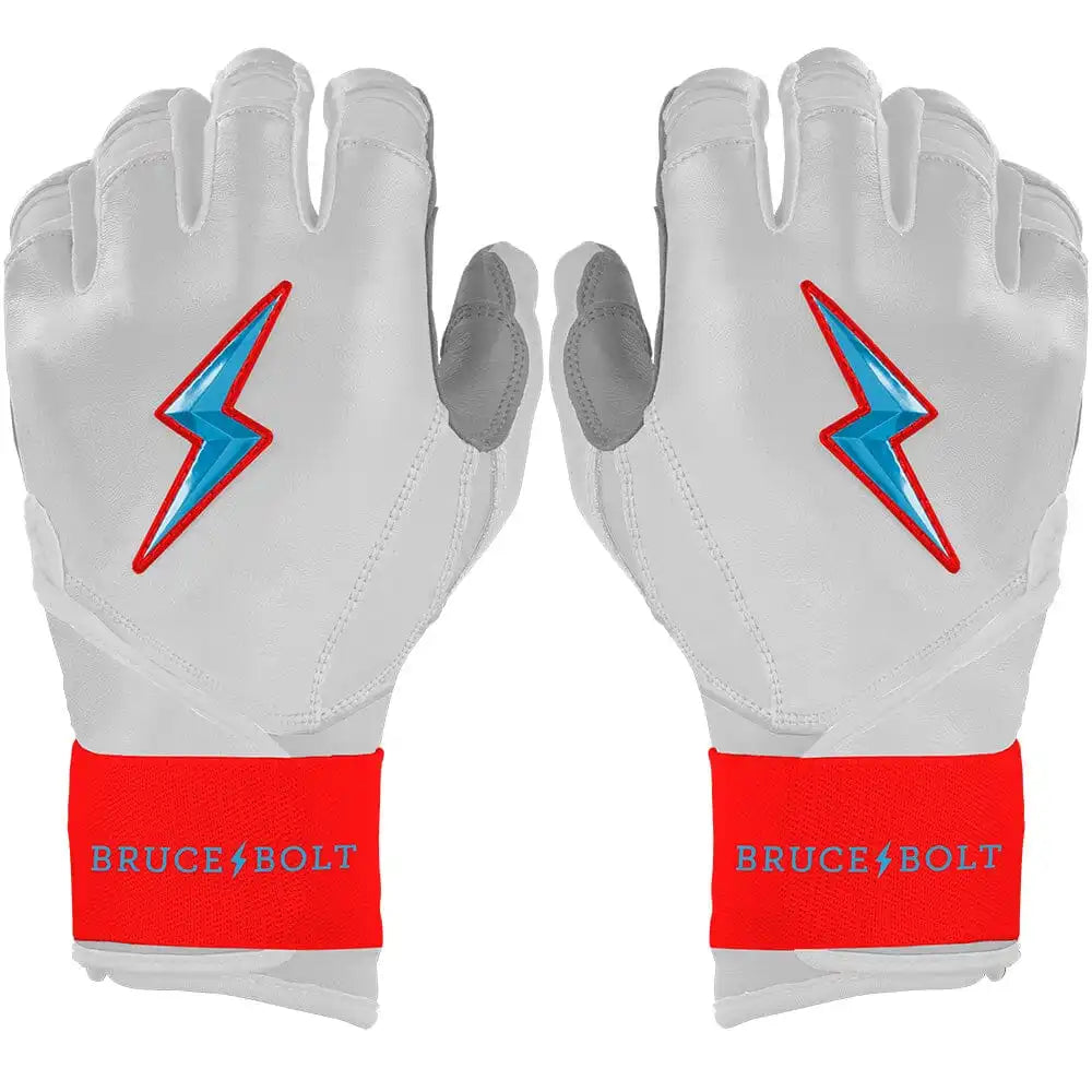 Bear Series Long Cuff Batting Gloves - Miami White