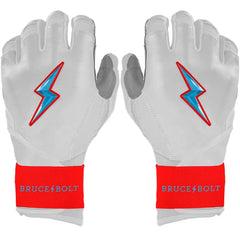 Bear Series Long Cuff Batting Gloves - Miami White