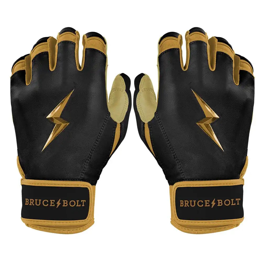 Gold Series Short Cuff Batting Gloves - Black/Gold