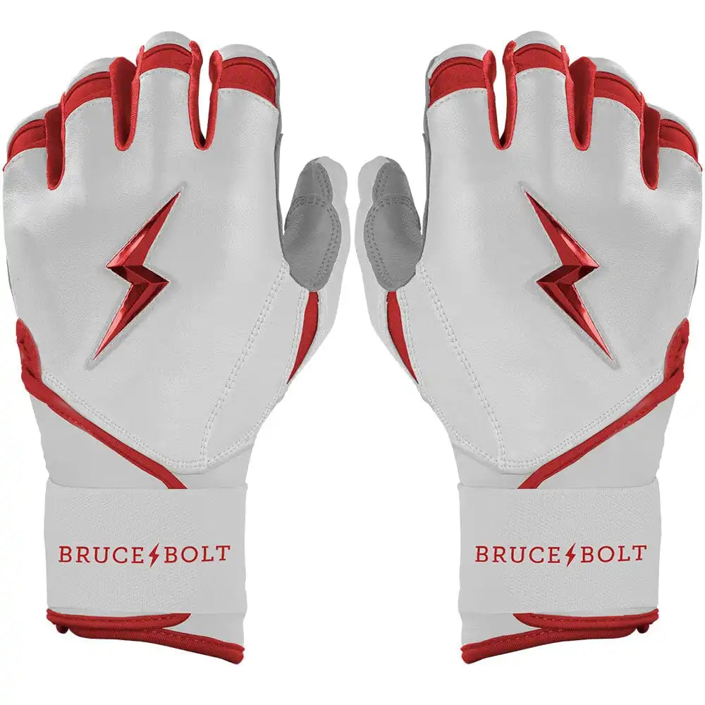 Chrome Series Long Cuff Batting Gloves - Red