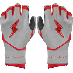 Grey Series Long Cuff Batting Gloves - Red