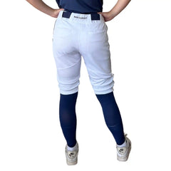 Premium Pro Softball Knicker Pant w/ Piping - White/Navy